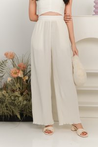 SALE EXCLUSIVE DEFECT | Pierson Pleat Co-ord Pants in Cream White SALE EXCLUSIVE DEFECT | Pierson Pleat Co-ord Pants in Cream White