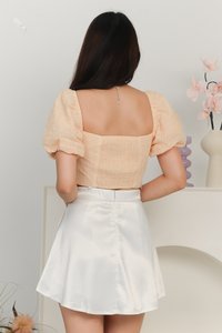 DEFECT | Seralie Satin Skorts in White in S DEFECT | Seralie Satin Skorts in White in S