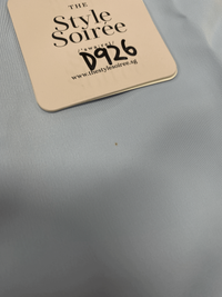 DEFECT | Deliana Drape Satin Midi in Pastel Blue in XL DEFECT | Deliana Drape Satin Midi in Pastel Blue in XL