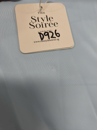 DEFECT | Deliana Drape Satin Midi in Pastel Blue in XL DEFECT | Deliana Drape Satin Midi in Pastel Blue in XL