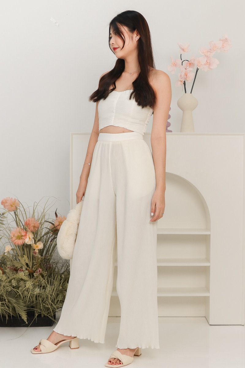 SALE EXCLUSIVE DEFECT | Pierson Pleat Co-ord Pants in Cream White