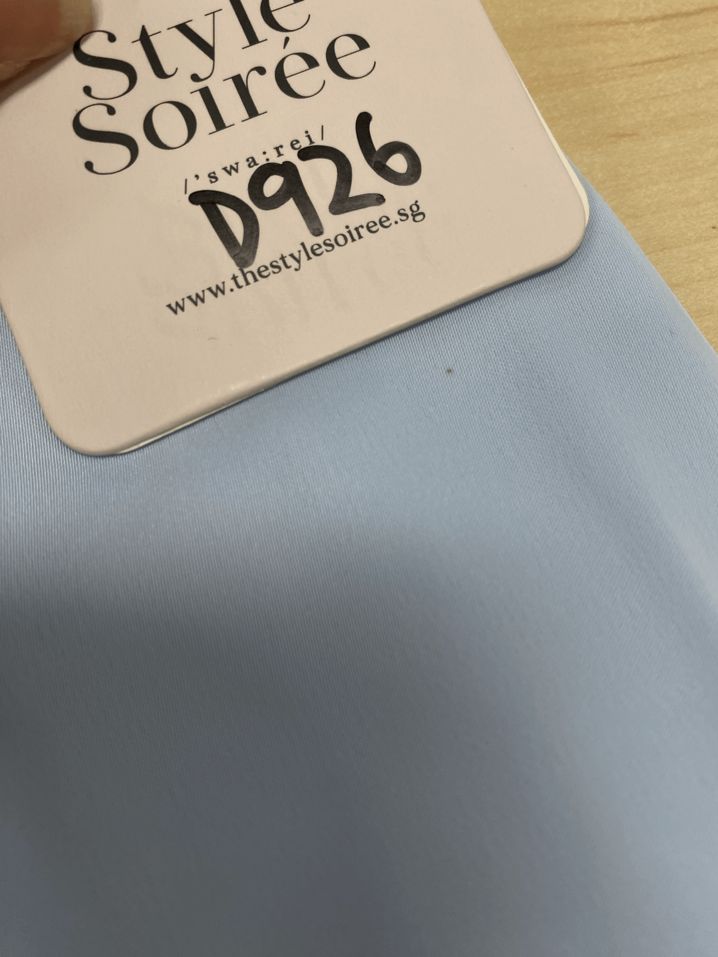DEFECT | Deliana Drape Satin Midi in Pastel Blue in XL