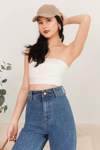 Preslie Pleat Co-ord Top in White Preslie Pleat Co-ord Top in White