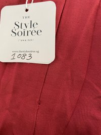 DEFECT | Swendy Sweetheart Ruched Midi in Muted Red in XS DEFECT | Swendy Sweetheart Ruched Midi in Muted Red in XS