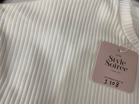 DEFECT | Roshan Ribbed Oversized Tee in White in M DEFECT | Roshan Ribbed Oversized Tee in White in M