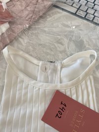 DEFECT | Perl Pleated Halter Top in White  DEFECT | Perl Pleated Halter Top in White