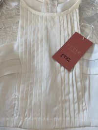 DEFECT | Perl Pleated Halter Top in White  DEFECT | Perl Pleated Halter Top in White