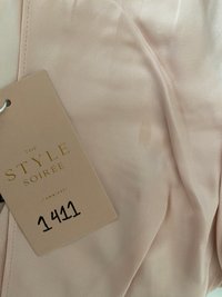 DEFECT | Trexie Toga Satin Romper Dress in Pastel Pink in XS DEFECT | Trexie Toga Satin Romper Dress in Pastel Pink in XS