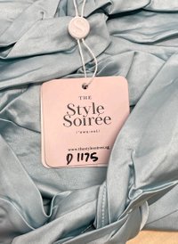 DEFECT | Kerin Knotted Satin Top in Teal Blue in L DEFECT | Kerin Knotted Satin Top in Teal Blue in L