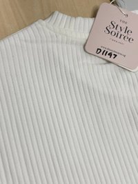 DEFECT | Roshan Ribbed Oversized Tee in White in M  DEFECT | Roshan Ribbed Oversized Tee in White in M