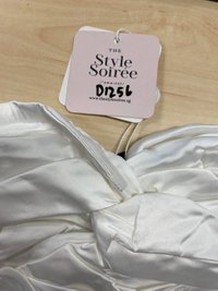 DEFECT | Kerin Knotted Satin Top in White in XL DEFECT | Kerin Knotted Satin Top in White in XL