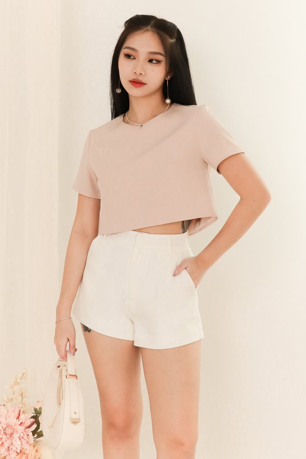DEFECT | For You Flare Shorts in White in XXS