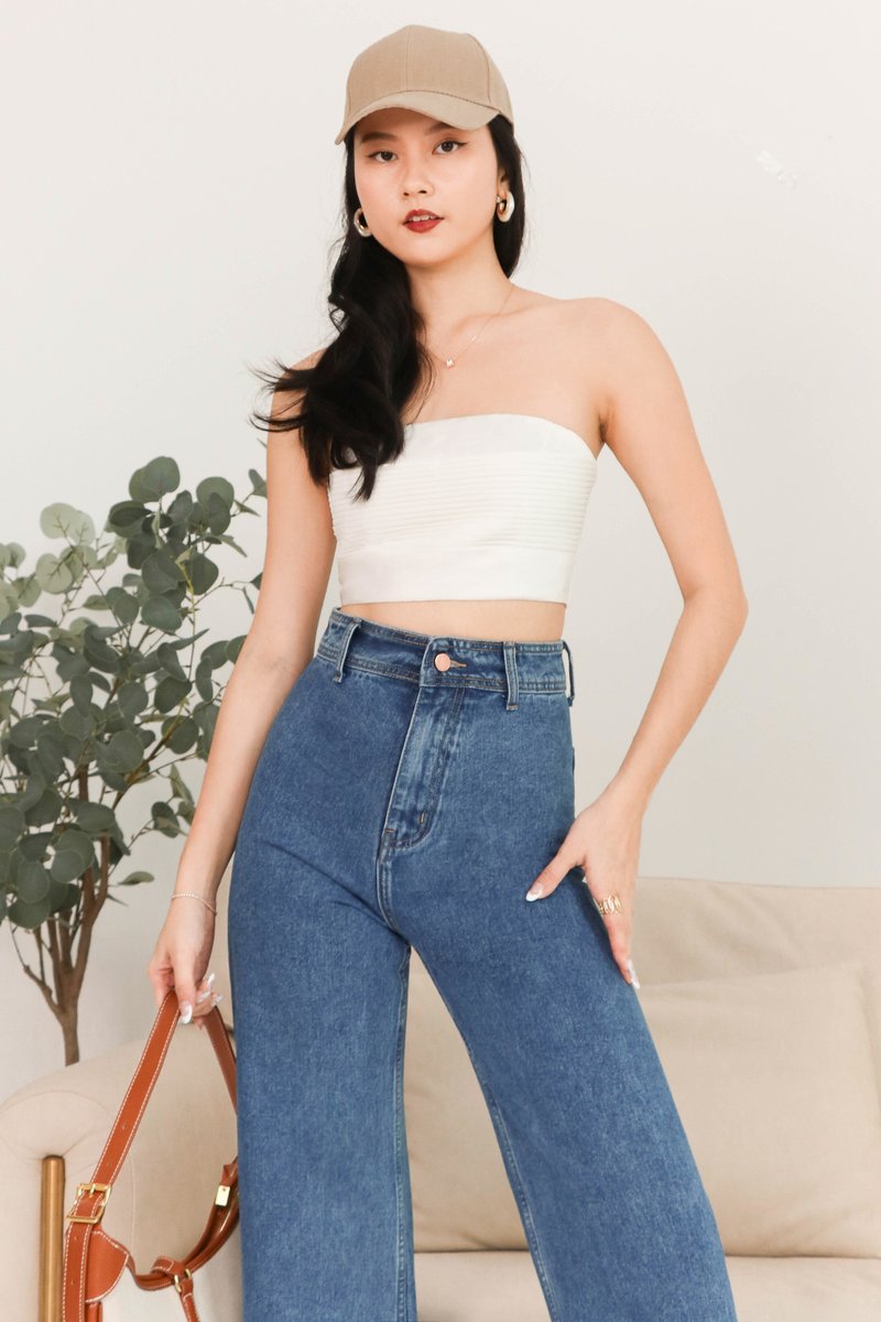 Preslie Pleat Co-ord Top in White