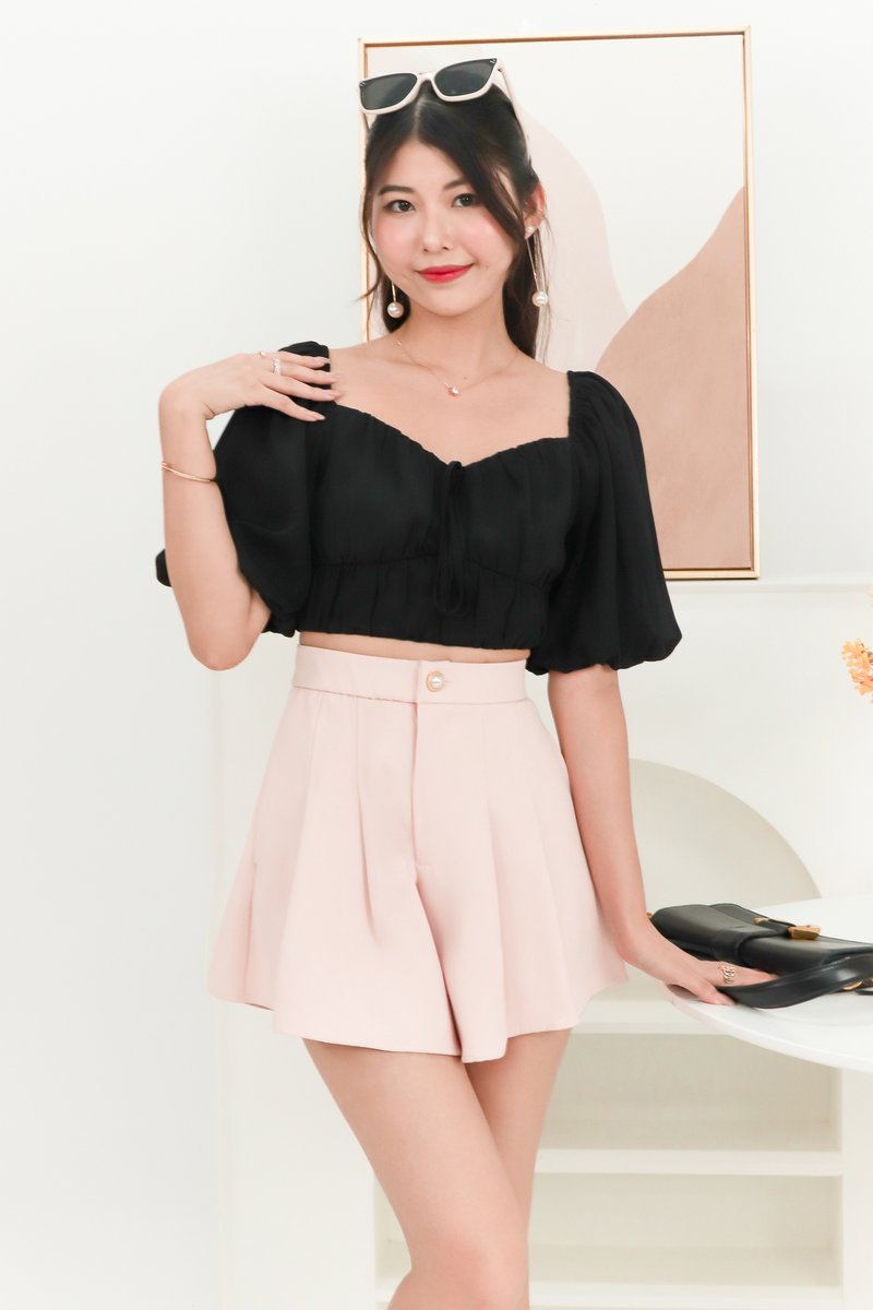 DEFECT | Paloma Pearl Button Shorts in Light Pink in S