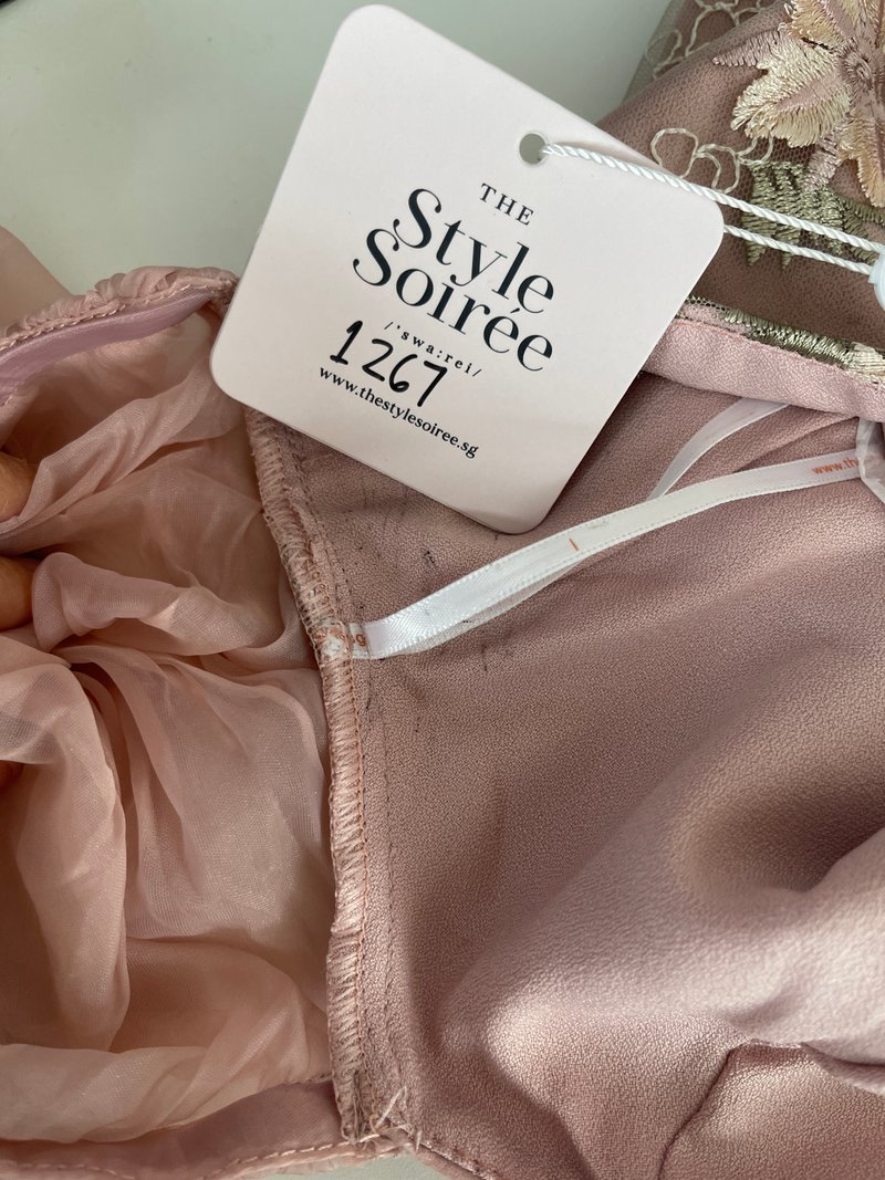 DEFECT | Eloise Embroidery Sleeved Top in Pink in XS DEFECT | Eloise Embroidery Sleeved Top in Pink in XS