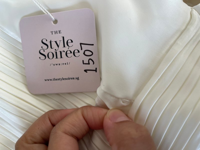 DEFECT | Promise Pleat Halter Top in White in XXS