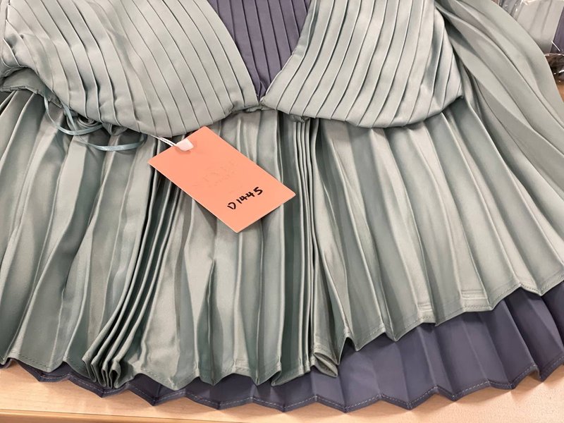 DEFECT | Cerine Colourblock Pleat Romper Dress in Teal x Navy in XS 