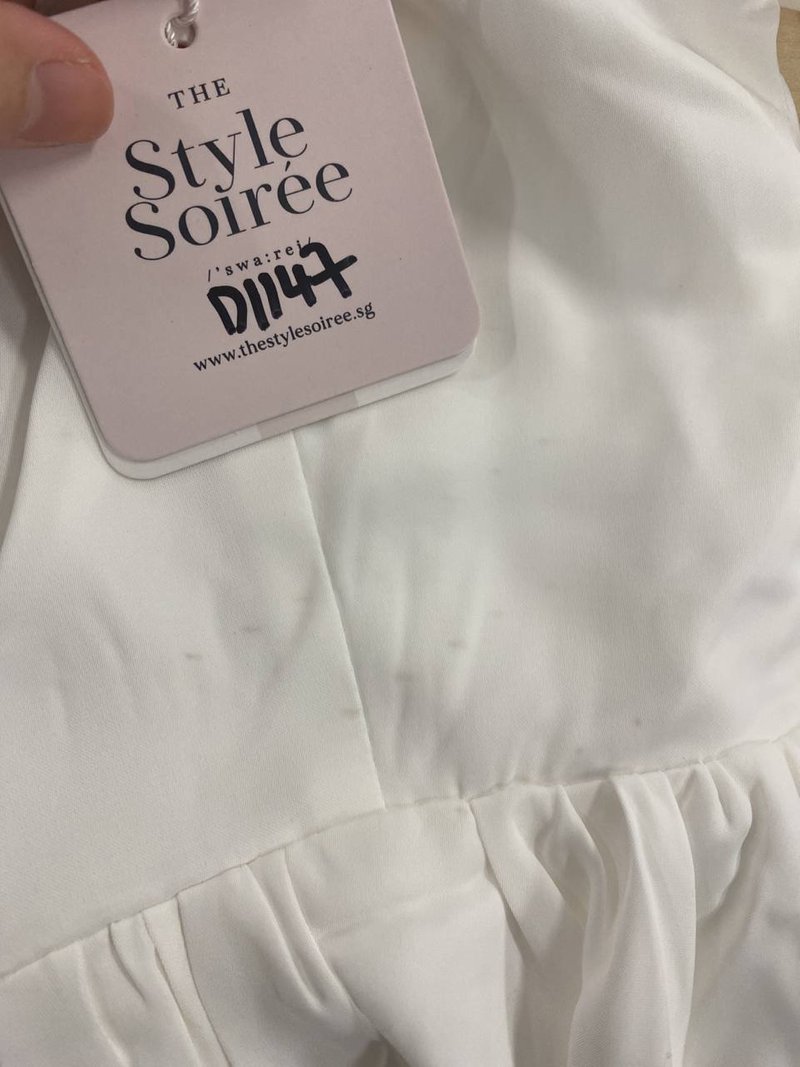 DEFECT | Pace Puffy Sleeve Romper Dress in White in XS DEFECT | Pace Puffy Sleeve Romper Dress in White in XS