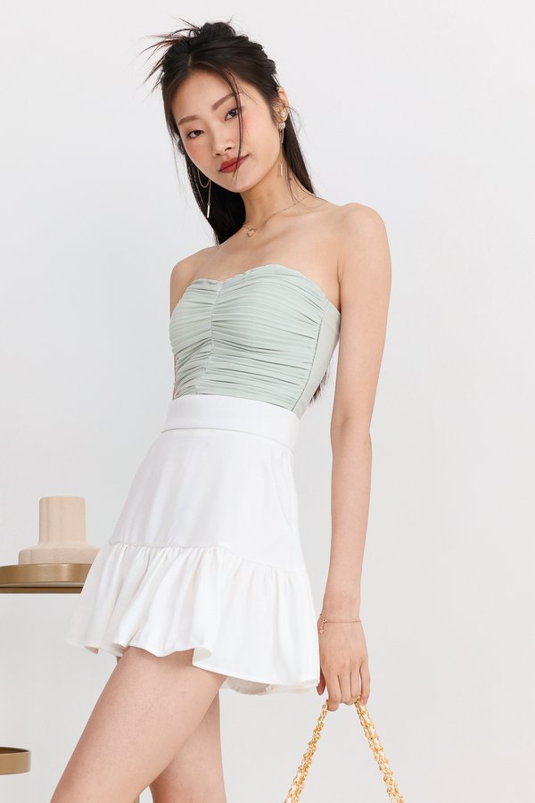 Poline Pleated Padded Top in Mint