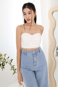 Sana Sweetheart Crossback Top in White Sana Sweetheart Crossback Top in White