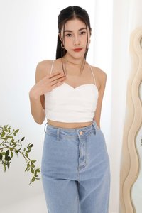 Sana Sweetheart Crossback Top in White Sana Sweetheart Crossback Top in White