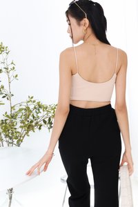 Parisa Padded Low Back Top in Nude