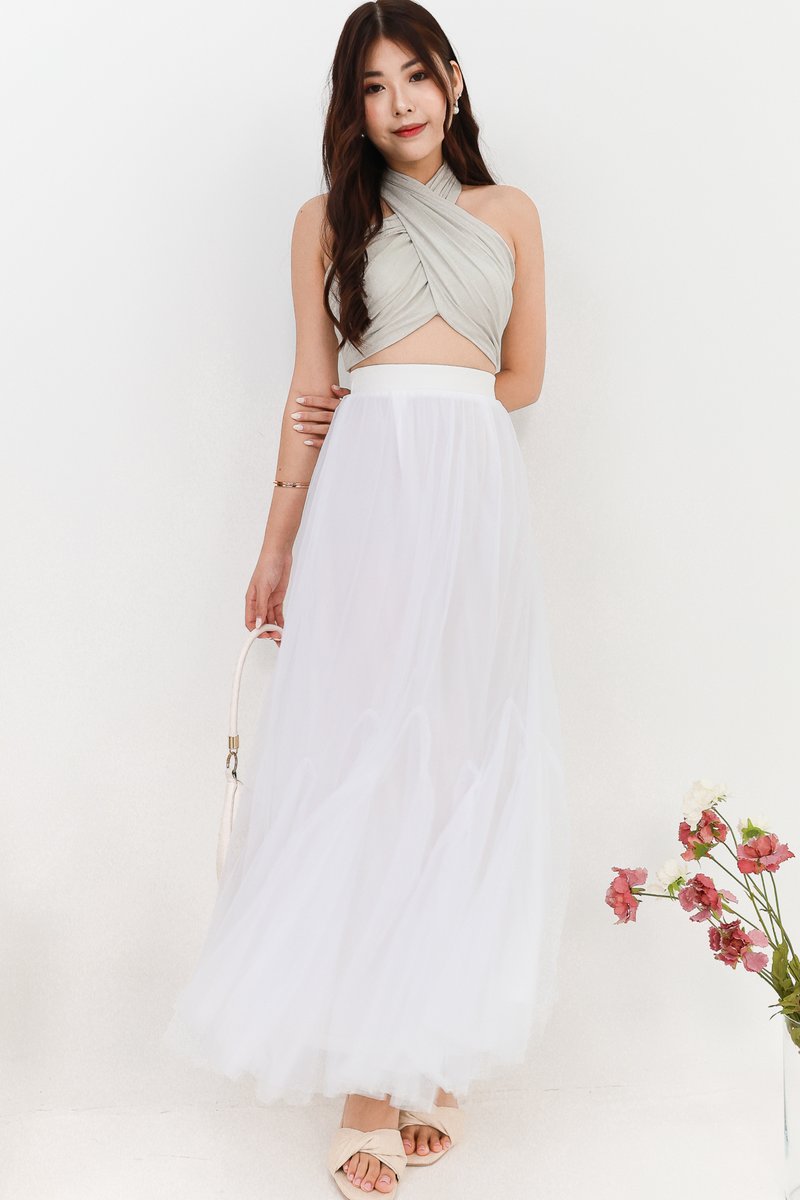tulle maxi skirt crop top