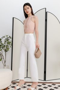 DEFECT | Tara Tailored Pants in White in XXS