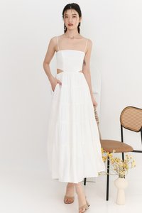 DEFECT | Carrie Cut Out Maxi in White in XXS
