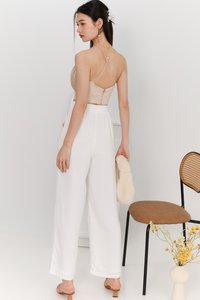 Peylyn Pleated Halter Top in Champagne Yellow Peylyn Pleated Halter Top in Champagne Yellow