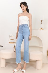 DEFECT | Richard Ruched Padded Top in White in XXS DEFECT | Richard Ruched Padded Top in White in XXS