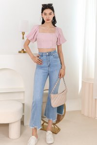 Tina Tweed Sleeved Top in Lilac Pink Tina Tweed Sleeved Top in Lilac Pink