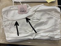 DEFECT | Kerin Knotted Satin Top in White in M DEFECT | Kerin Knotted Satin Top in White in M