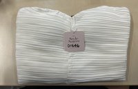 DEFECT | Poline Pleated Padded Top in White in M DEFECT | Poline Pleated Padded Top in White in M