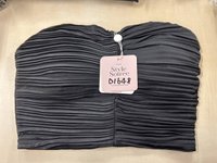 DEFECT | Poline Pleated Padded Top in Black  DEFECT | Poline Pleated Padded Top in Black