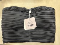 DEFECT | Poline Pleated Padded Top in Black  DEFECT | Poline Pleated Padded Top in Black