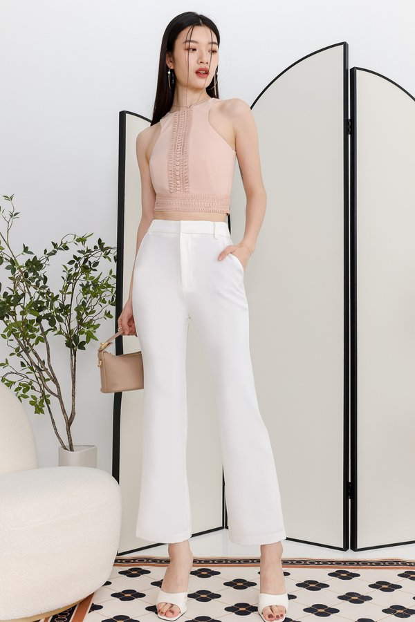 DEFECT | Tara Tailored Pants in White In XS