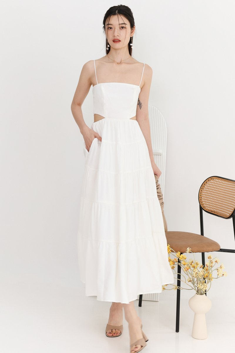 DEFECT | Carrie Cut Out Maxi in White in XXS
