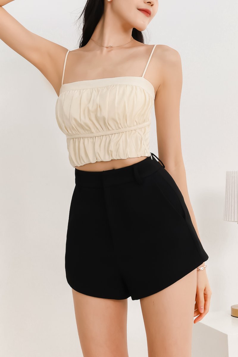 Perla Padded Top in Pastel Yellow