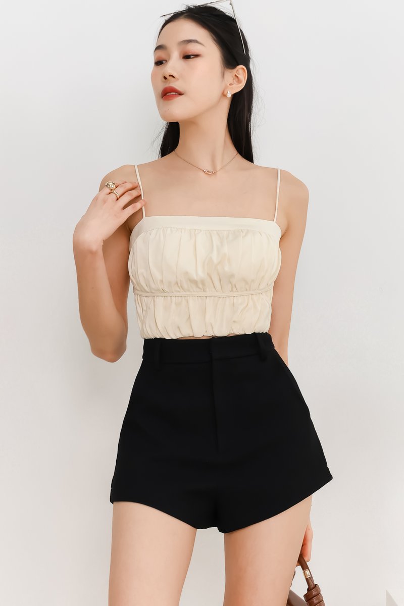 Perla Padded Top in Pastel Yellow