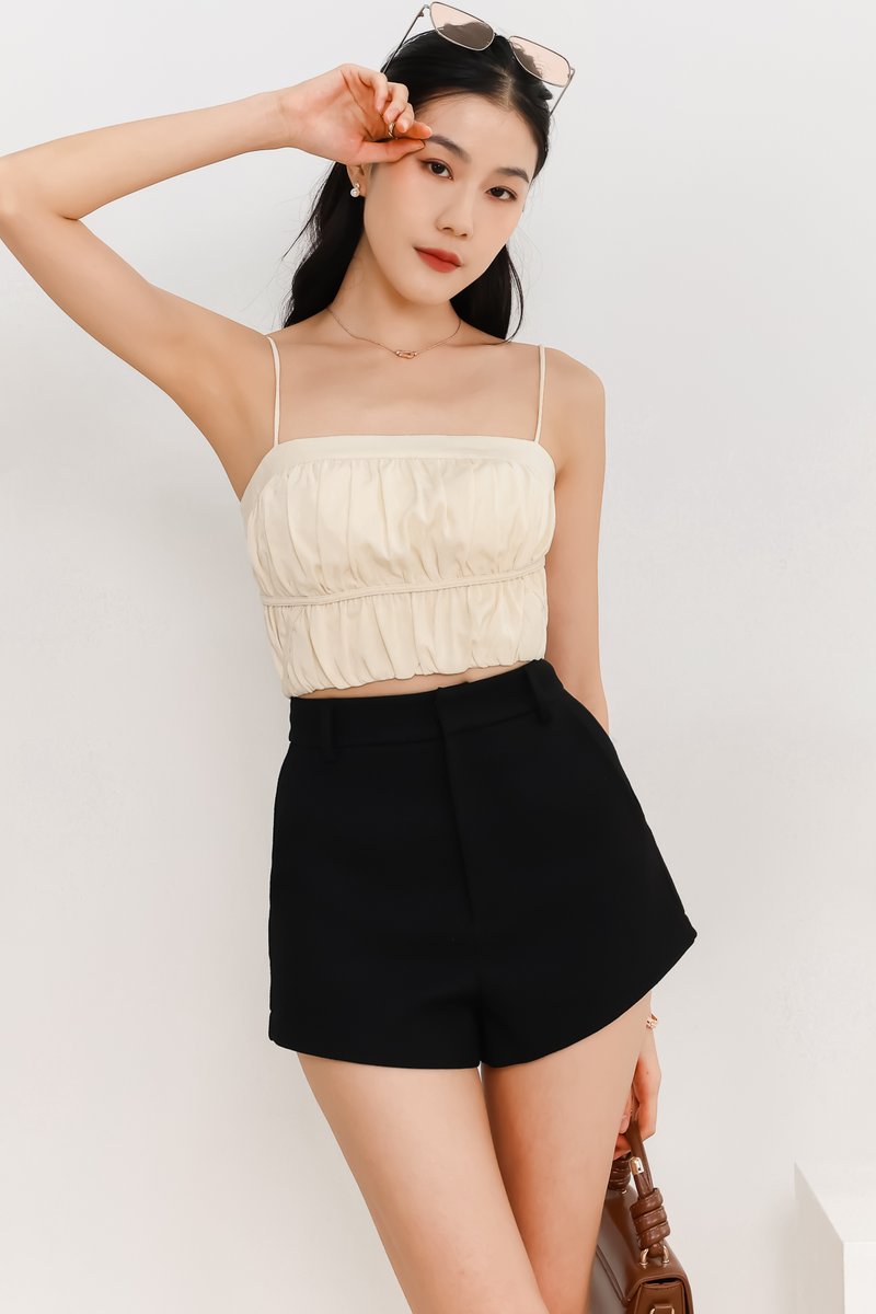 Perla Padded Top in Pastel Yellow