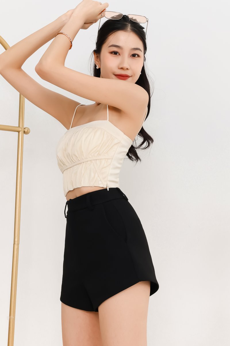 Perla Padded Top in Pastel Yellow