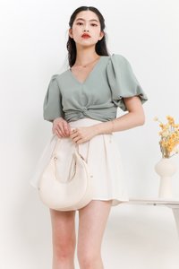 Peydra Puffy Sleeve Top in Sage Peydra Puffy Sleeve Top in Sage