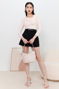 DEFECT | Rowena Ruched Sleeved Top in Light Blush in XS DEFECT | Rowena Ruched Sleeved Top in Light Blush in XS