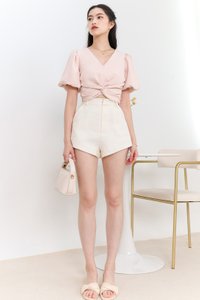Peydra Puffy Sleeve Top in Pastel Pink Peydra Puffy Sleeve Top in Pastel Pink