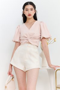 Peydra Puffy Sleeve Top in Pastel Pink Peydra Puffy Sleeve Top in Pastel Pink
