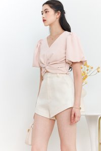 Peydra Puffy Sleeve Top in Pastel Pink Peydra Puffy Sleeve Top in Pastel Pink