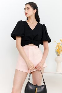 Peydra Puffy Sleeve Top in Black Peydra Puffy Sleeve Top in Black