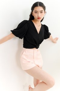 Peydra Puffy Sleeve Top in Black Peydra Puffy Sleeve Top in Black