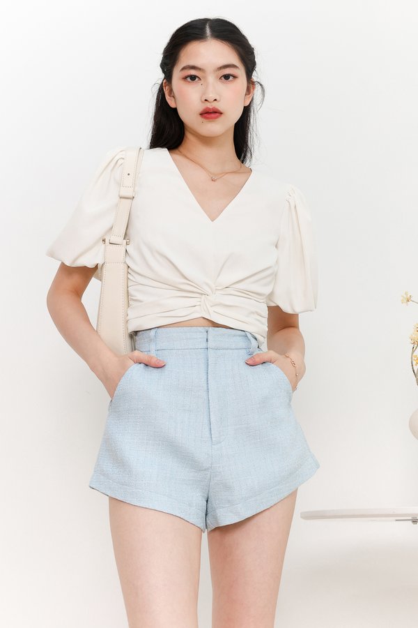 DEFECT | Peydra Puffy Sleeve Top in White in M